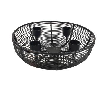 Preview: Adventskranz Metallschale schwarz Ø 20,5cm